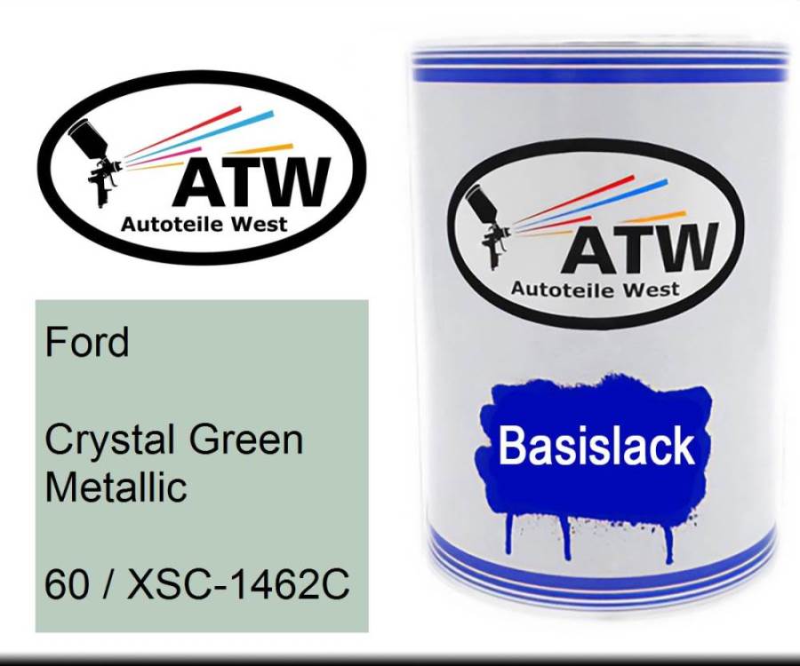 Ford, Crystal Green Metallic, 60 / XSC-1462C: 500ml Lackdose, von ATW Autoteile West.